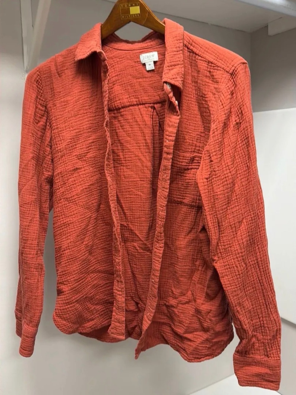 J. Crew Cotton Gauze Shirt - Rust Orange